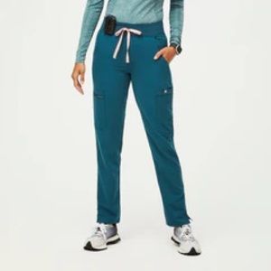 Figs Caribbean Blue Yola High Waisted 2.0 Skinny Scrub Pants